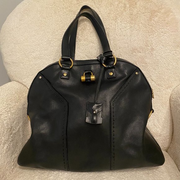 YSL YVES SAINT LAURENT MUSE --BLACK/GOLD HARDWARE - Picture 1 of 12